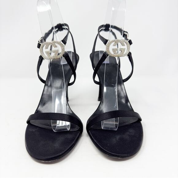 Gucci GG Strappy Crystal Sandals Heels - Picture 1 of 13